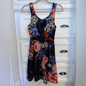 Navy Blue Floral Dress